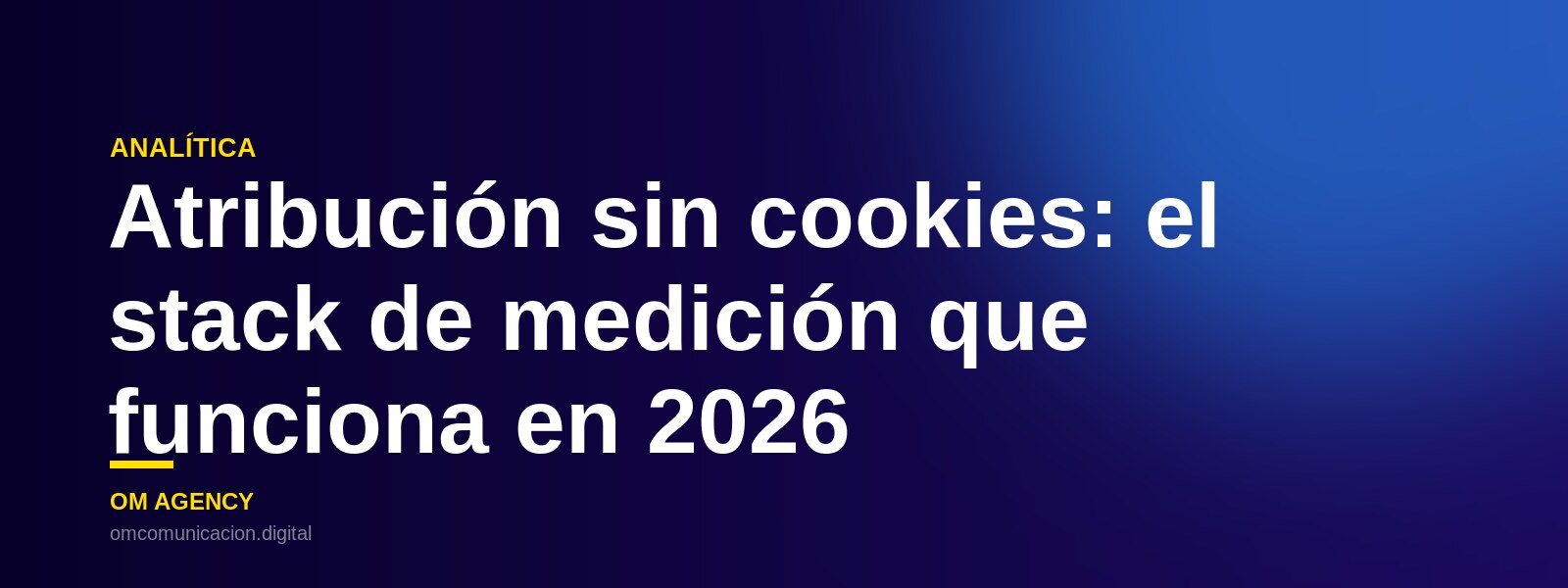 Arquitectura de medición sin cookies con señales de datos propios y modelado de conversiones en 2026