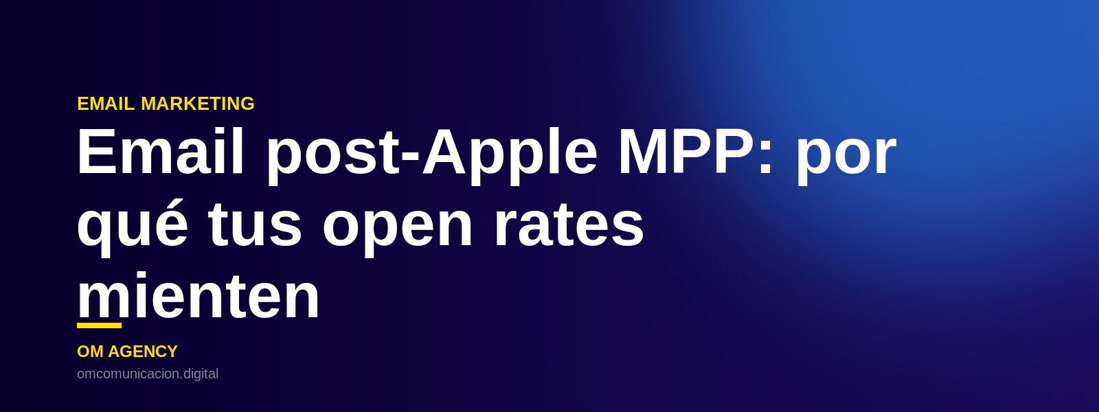 Bandeja de entrada de email con métricas de apertura afectadas por Apple Mail Privacy Protection
