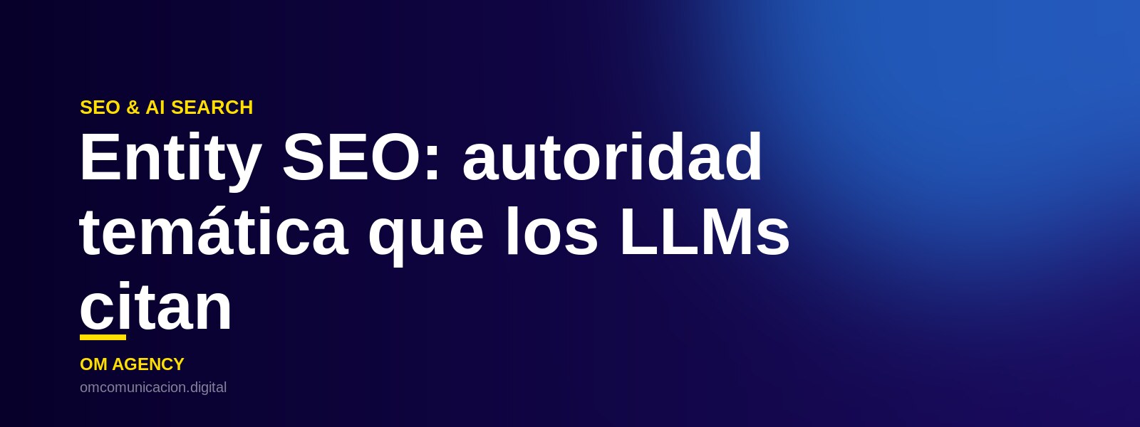 Grafo de conocimiento que conecta una marca con conceptos de su categoría, representando el SEO de entidad que los LLMs reconocen y citan